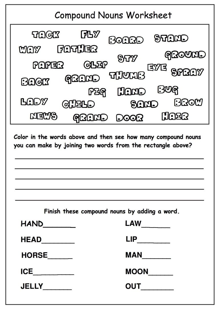 Compound Nouns Worksheet