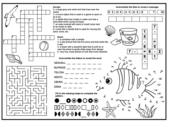 Kids Activity Sheets