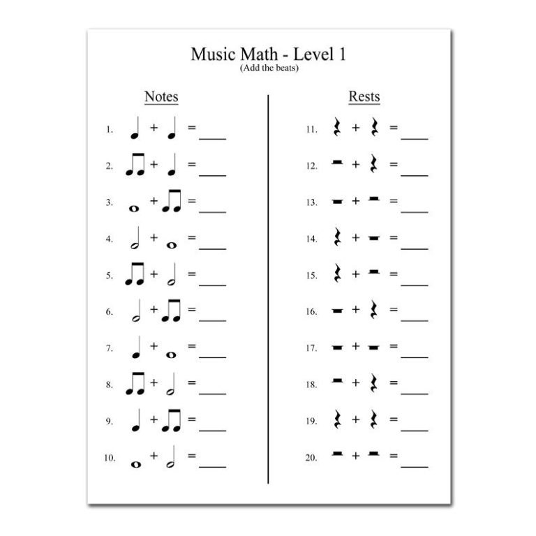 Music Theory Worksheets For Beginners Pdf