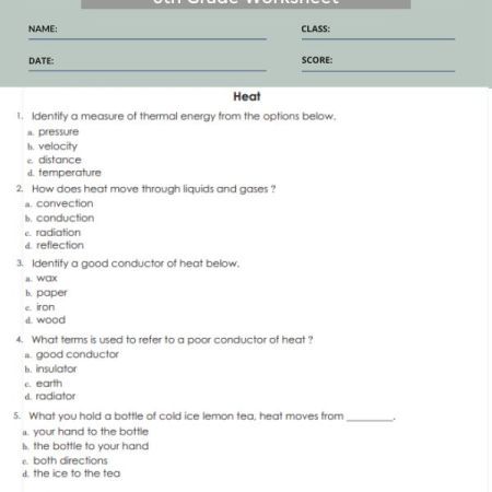 6th Grade Science Worksheets With Answer Key Pdf