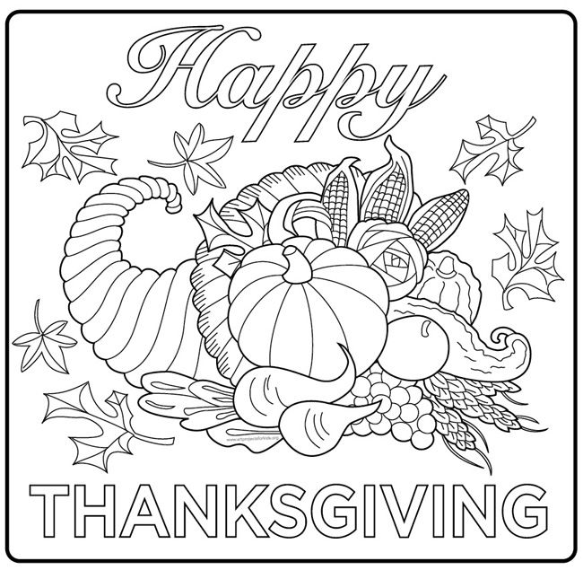 Happy Thanksgiving Coloring Pages