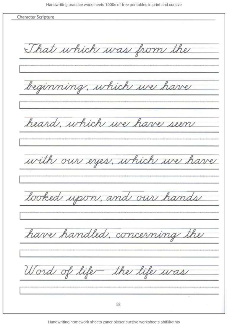 Cursive Handwriting Practice Sheets For Beginners