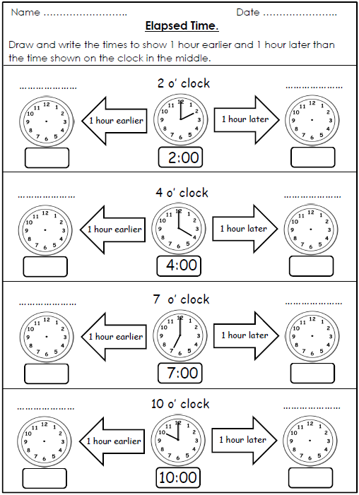 Elapsed Time Worksheets