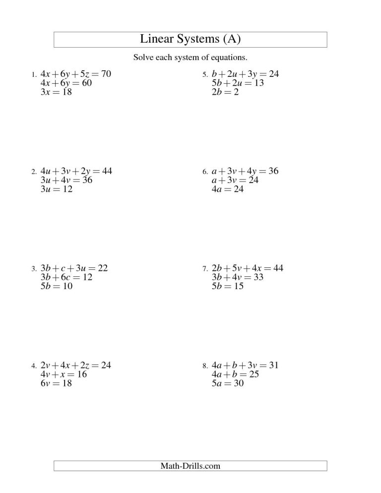 Solving Linear Equations And Inequalities Worksheet Pdf