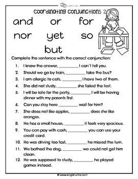 Conjunction Worksheets