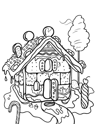 Gingerbread House Coloring Pages