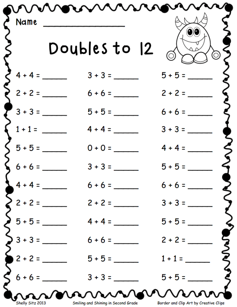 Beginner Printable 2nd Grade Math Worksheets Pdf