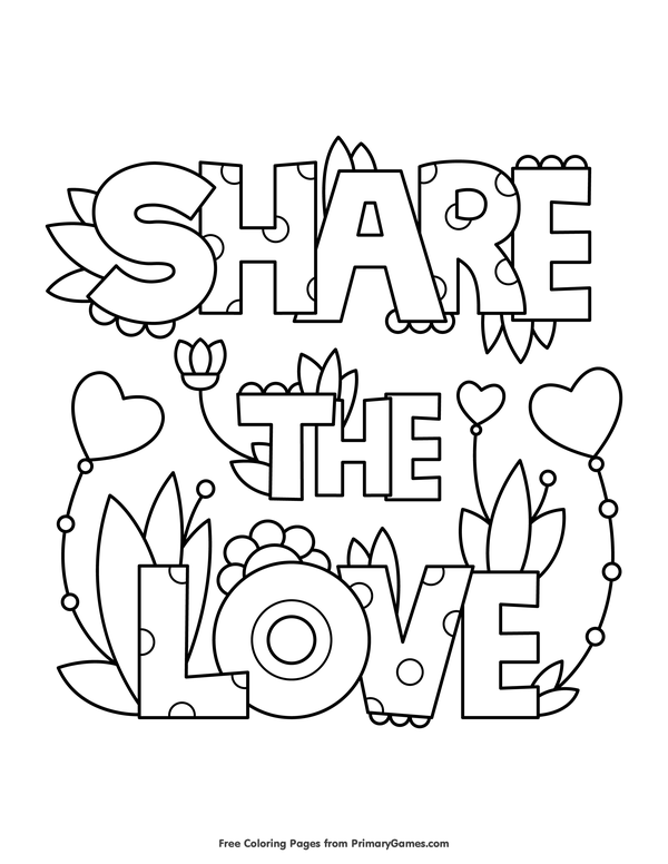 Love Coloring Pages