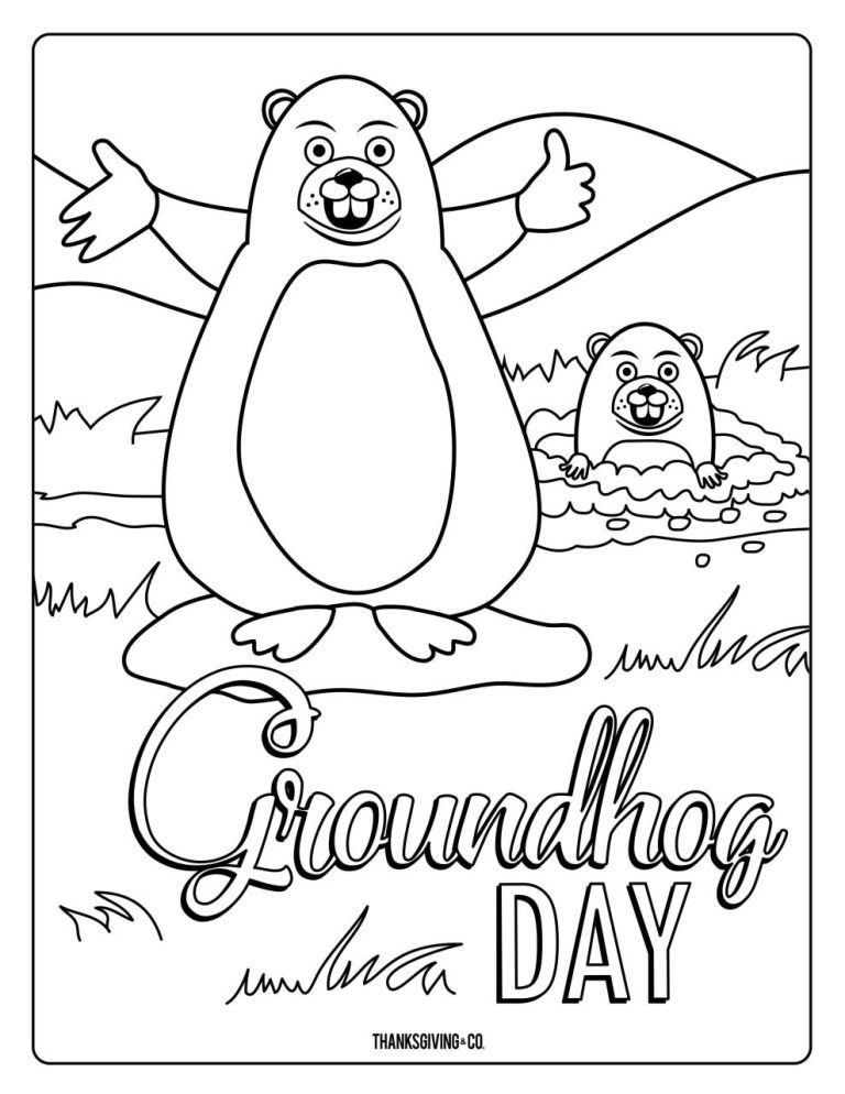 Groundhog Coloring Pages