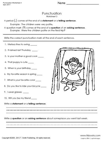 Punctuation Worksheets For Grade 3