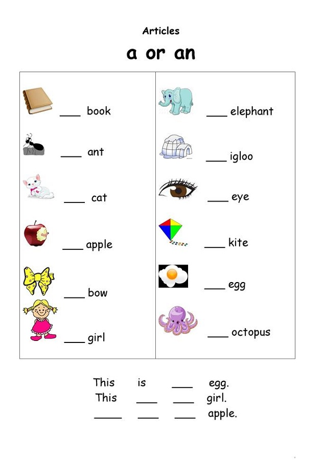 A And An Worksheets